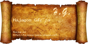 Hajagos Géza névjegykártya